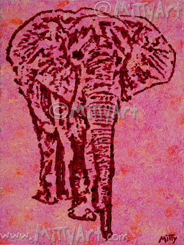 Crimson & Pink Elephant